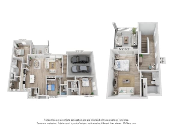 a floor plan of a residence is shown in floor plans
