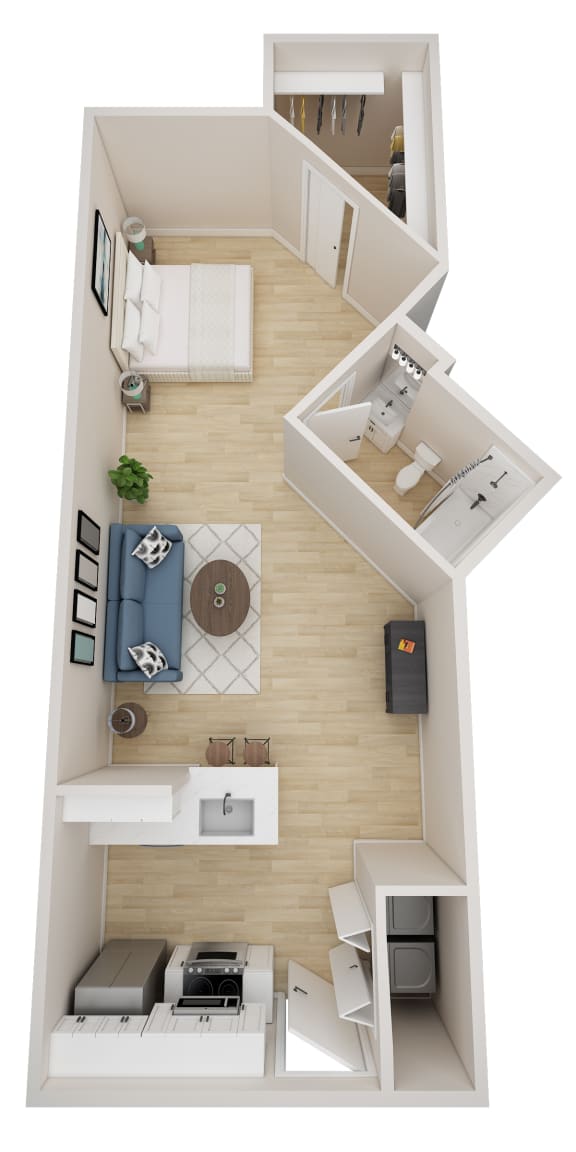 a floor plan of a one bedroom apartment with a bathroom and living room, transparent png
