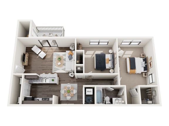 a 2100 sq ft floor plan with a bedroom and a living room