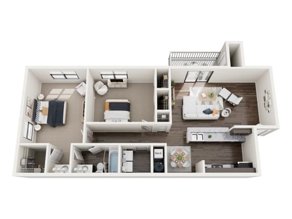 a 3d drawing of a103  1 bedroom  129