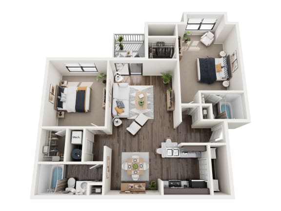 a 1 bedroom floor plan  395