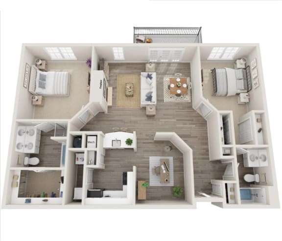 2 bedroom floor plan