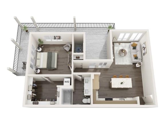 a1 floor plan  1 bedroom with 2 baths  119