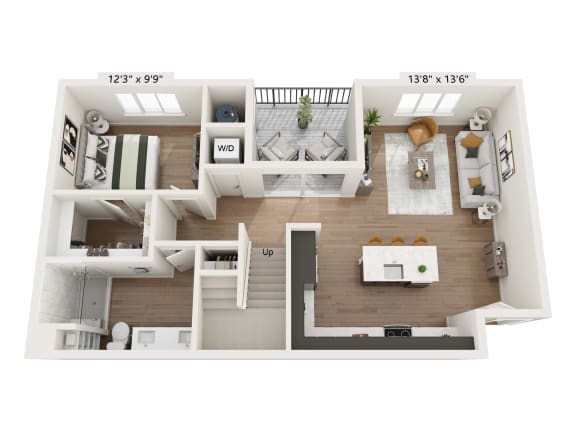 a 1 bedroom floorplan is shown in this image