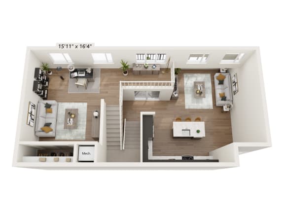 a 2400 sq ft floor plan with a bedroom and a living room
