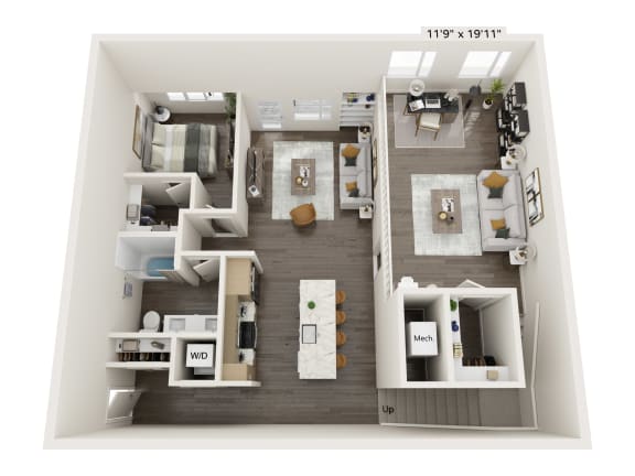 a 1 bedroom floor plan  the crossings at townsend apartments