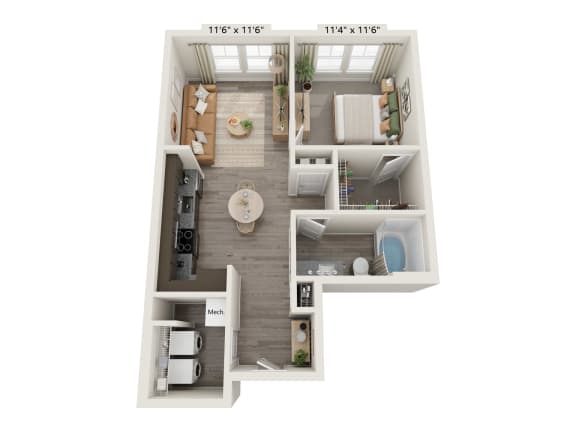 a 1 bedroom floor plan  studio