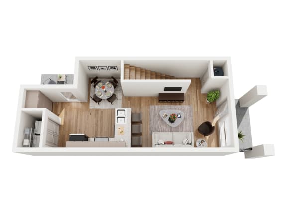 a1 floor plan  1 bedroom with 2 baths  129796
