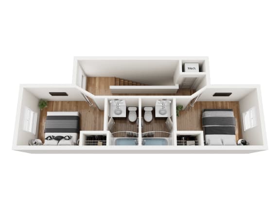 a 3d rendering living room