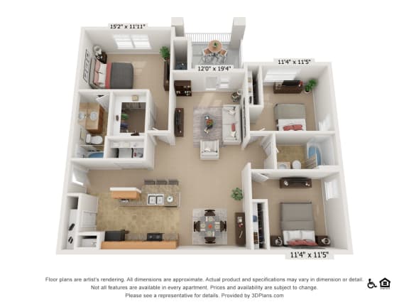 Floor Plan  a floor plan of a 1 bedroom floor plan