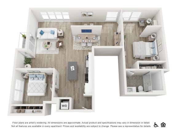 Two Bedroom Floor Plan at The LC, Los Angeles, 90038