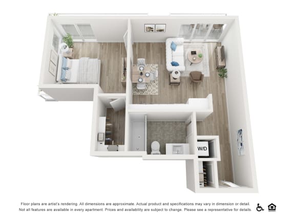 One Bedroom Floor Plan  at The LC, Los Angeles, 90038
