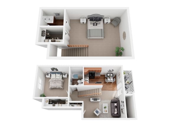 Floor Plan  a stylized floor plan of a house with bedrooms and a living room
