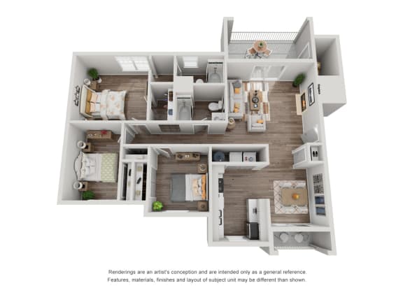 bedroom floor plan an opens a dialog at The Madison at Adams Farm, North Carolina