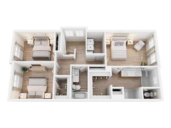 A white floor plan of a house with labeled rooms.
