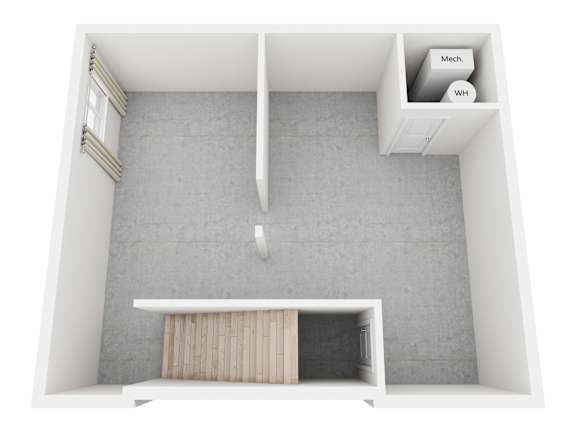 A white room with a bed and a cabinet.