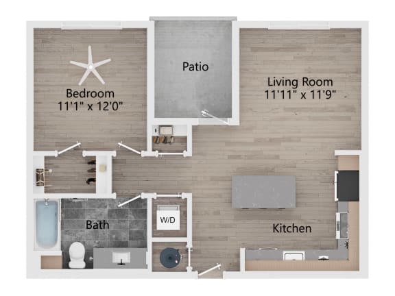 Floor Plan  a floor plan of a living room with a bedroom and a kitchen