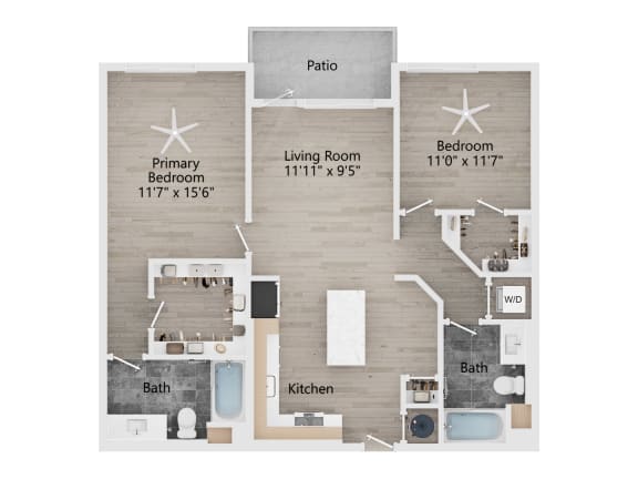 a floor plan of a living room and a bedroom