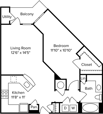 Floor Plan  a floor plan of a house with a bedroom and a living room