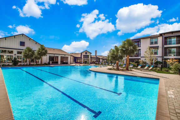 the swimming pool at the residence on lamar apartment homes