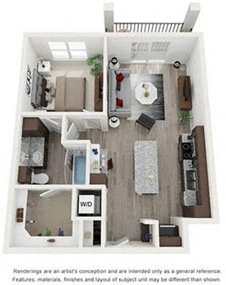 a floor plan of a house with a bedroom and a living room