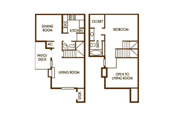 One Bedroom One and a half  Bathroom