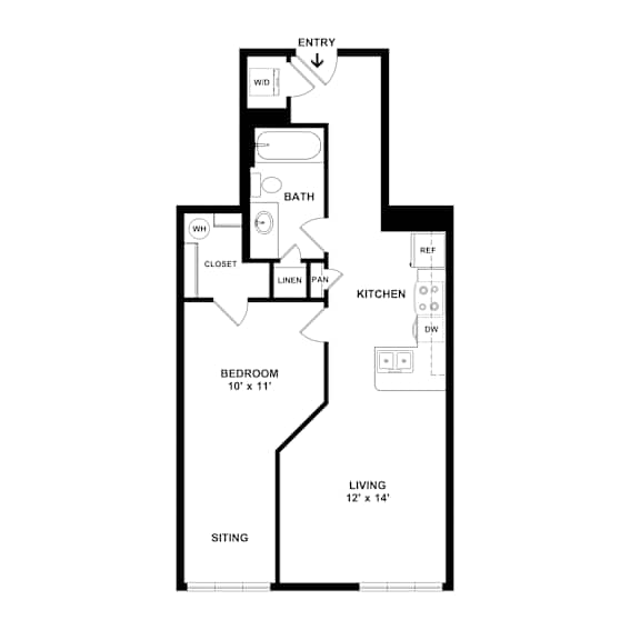 A black and white drawing of a floor plan of a house.
