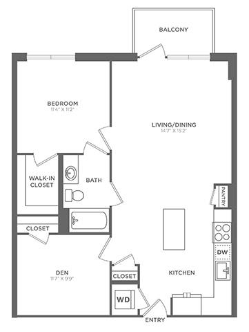 A black and white image of a floor plan for a home.