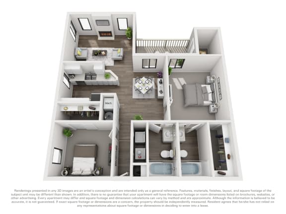 Floor Plan B20b 2 Bed 2 Bath