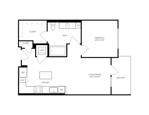 bedroom floor plan | luxury apartments in towson md | the mille brookhaven apartment at VORA LUX, San Diego, CA 92120