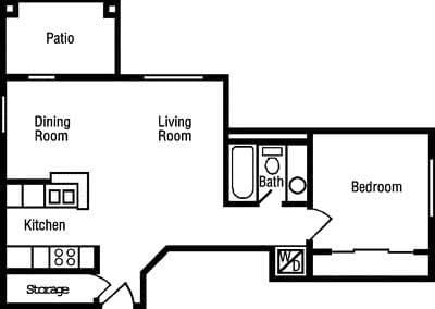 Floor Plan  one bedroom one bathroom