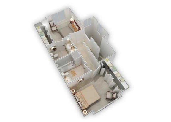 Portsmith second level floor plan 3D