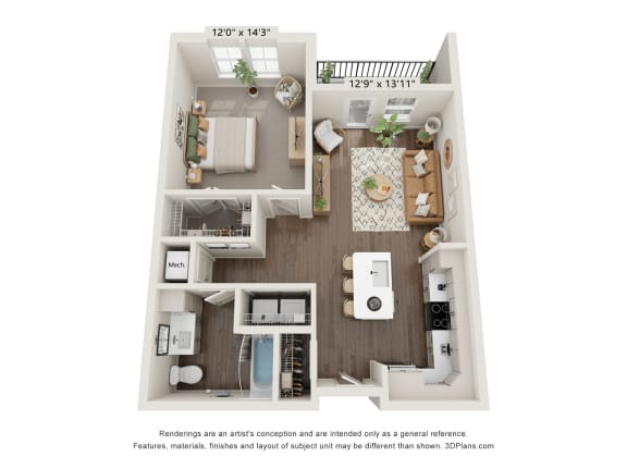 a 1 bedroom floor plan summit 503 sq ft