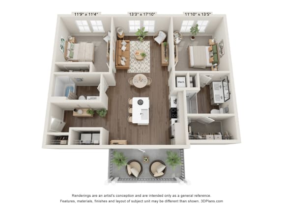a 1 bedroom floor plan villas at spring creek
