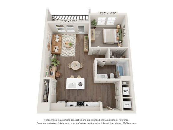 a 1 bedroom floor plan  summit  503 square feet