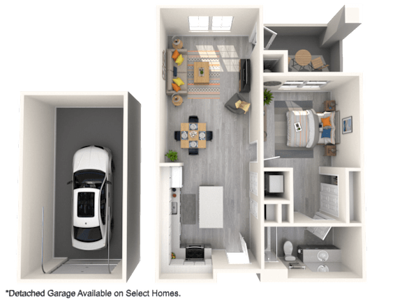 A detached garage is available on select homes.