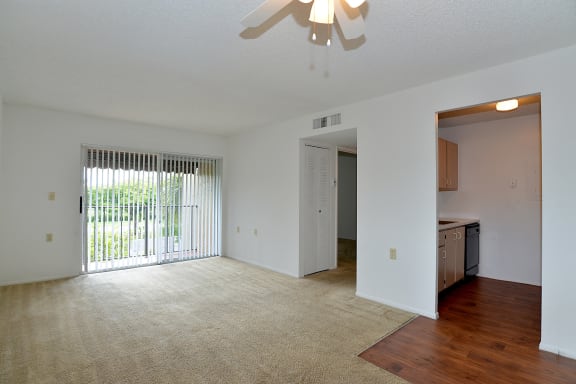 Ceiling Fan At Living Room at St. Andrews Palm Beach, West Palm Beach Apartments, Florida