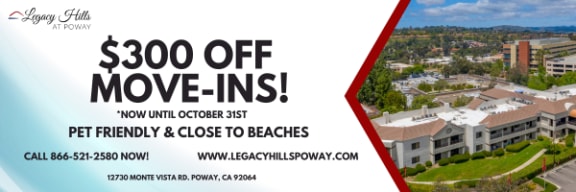 300 off move in now until october 31st  get a lease