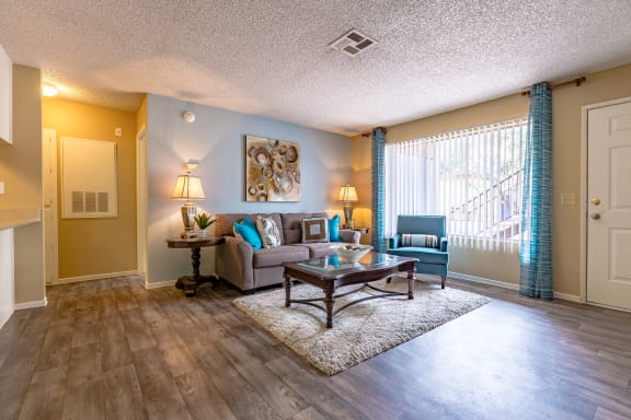 Interior Living Room Front Door at Playa Vista Apartments, Pacifica SD Management, Las Vegas