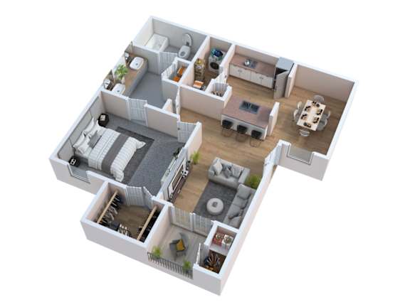 Floor Plan  a floor plan of a house with a bedroom and a living room