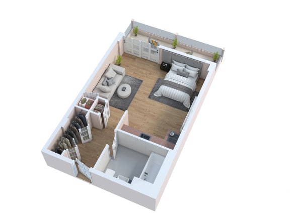 Floor Plan  studio floor plan at The Riverview (55&#x2B;), Sacramento California