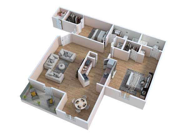 Floor Plan  2 Bed 2 Bathroom Floorplan at Borgata Condominiums, Las Vegas