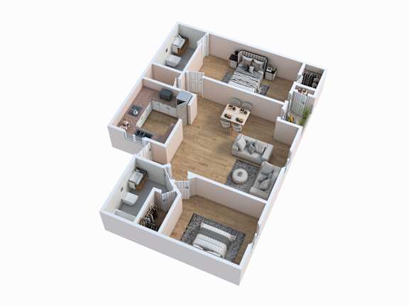 Floor Plan  Two Bedroom Floorplan at Borgata Condominiums, Las Vegas, NV