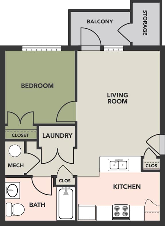 1 Bedroom, 1 Bath A