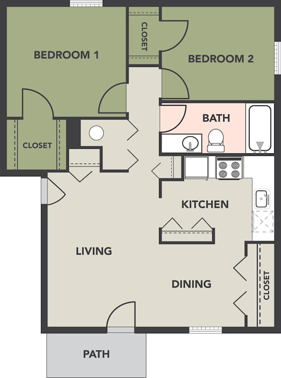 a floor plan of a house with a kitchen and a living room