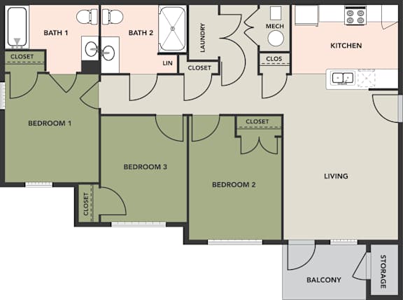3 Bedroom, 2 Bath, Accessible