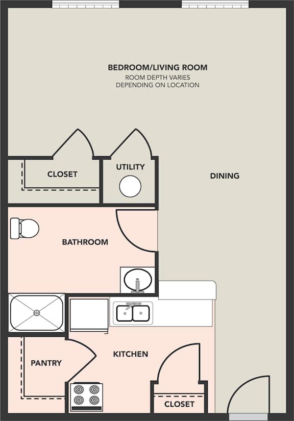 A diagram of a house layout with labeled rooms such as bedroom, living room, kitchen, and bathroom.