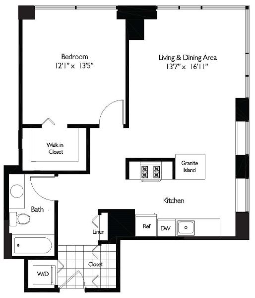 Tides | 1 Bedroom | 1 Bath | 835 SQ FT at Shoreham and Tides, Chicago Illinois