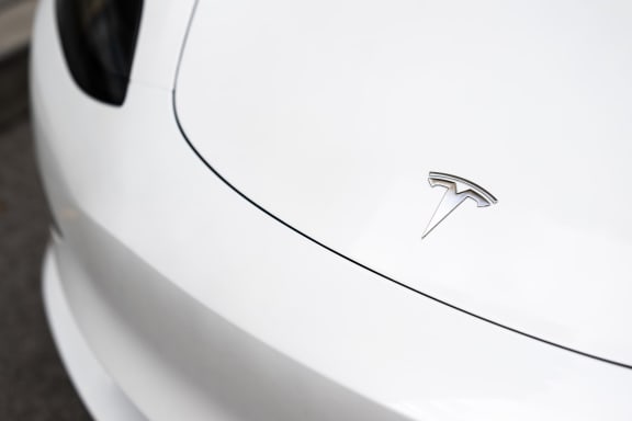 the badge on the side of a white car  at The Belden Stratford, Chicago, 60614