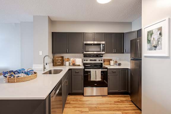 Spacious kitchen at 15 Bank Apartments in White Plains, NY 10606